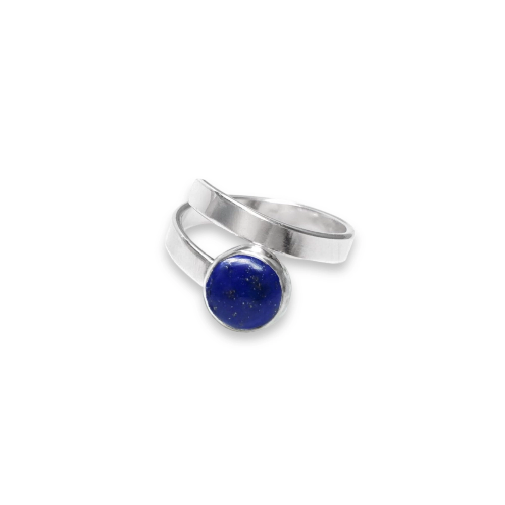 Sterling silver and 8mm Lapis Lazuli ring